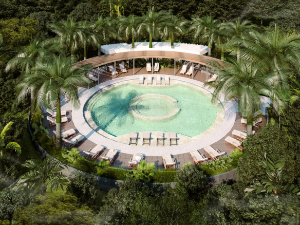 Sports club with tennis, padel and pickleball courts at Selvamia, Xpu-Ha Beach.