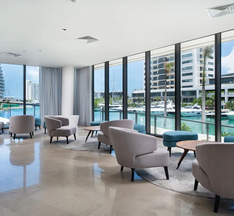 Blume Puerto Cancun: Three-Bedroom Lagoon-Front Condos with Marina Dock