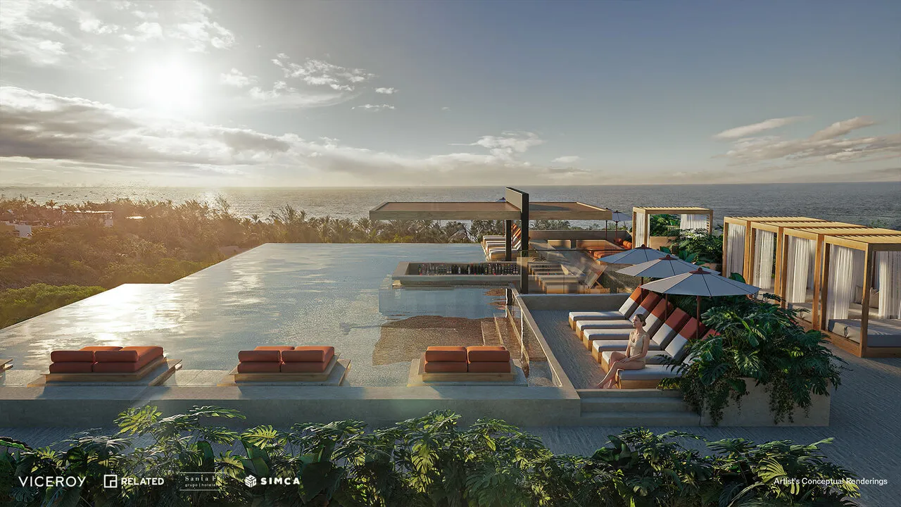 Viceroy Residences beachfront building on Calle 32 in Playa del Carmen