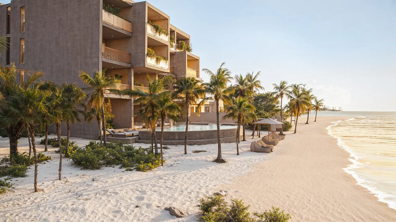 maranta-soliman-bay-beachfront-pool.webp Pool and beachfront setting at Maranta condos in Soliman Bay, north of Tulum