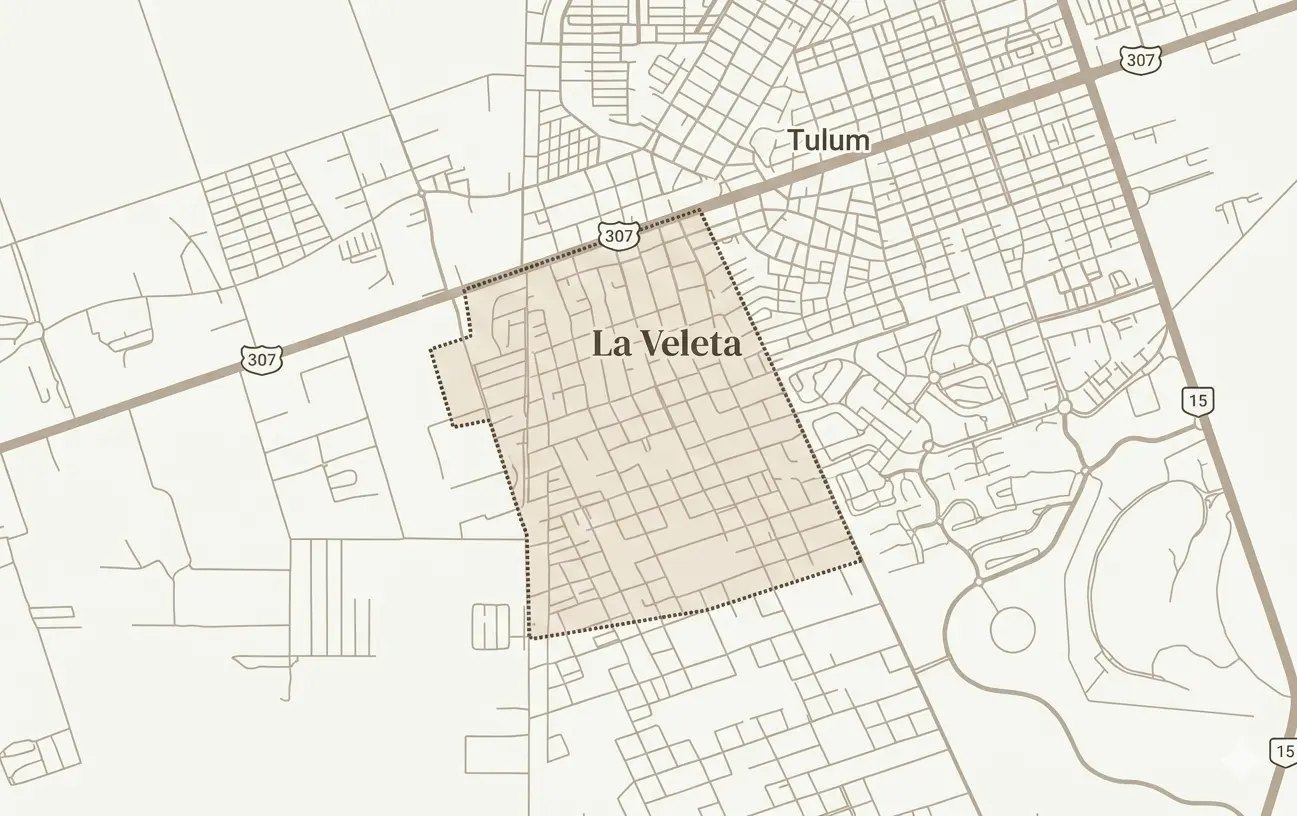 La Veleta Tulum neighborhood Map